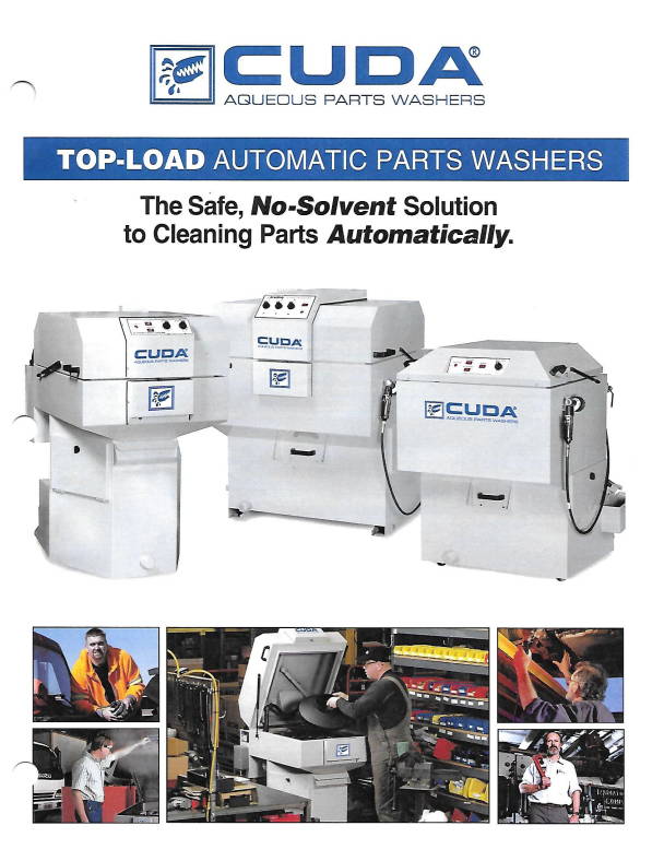 [Catalog] Cuda Aqueous Parts Washers TopLoad Automatic Parts Washer